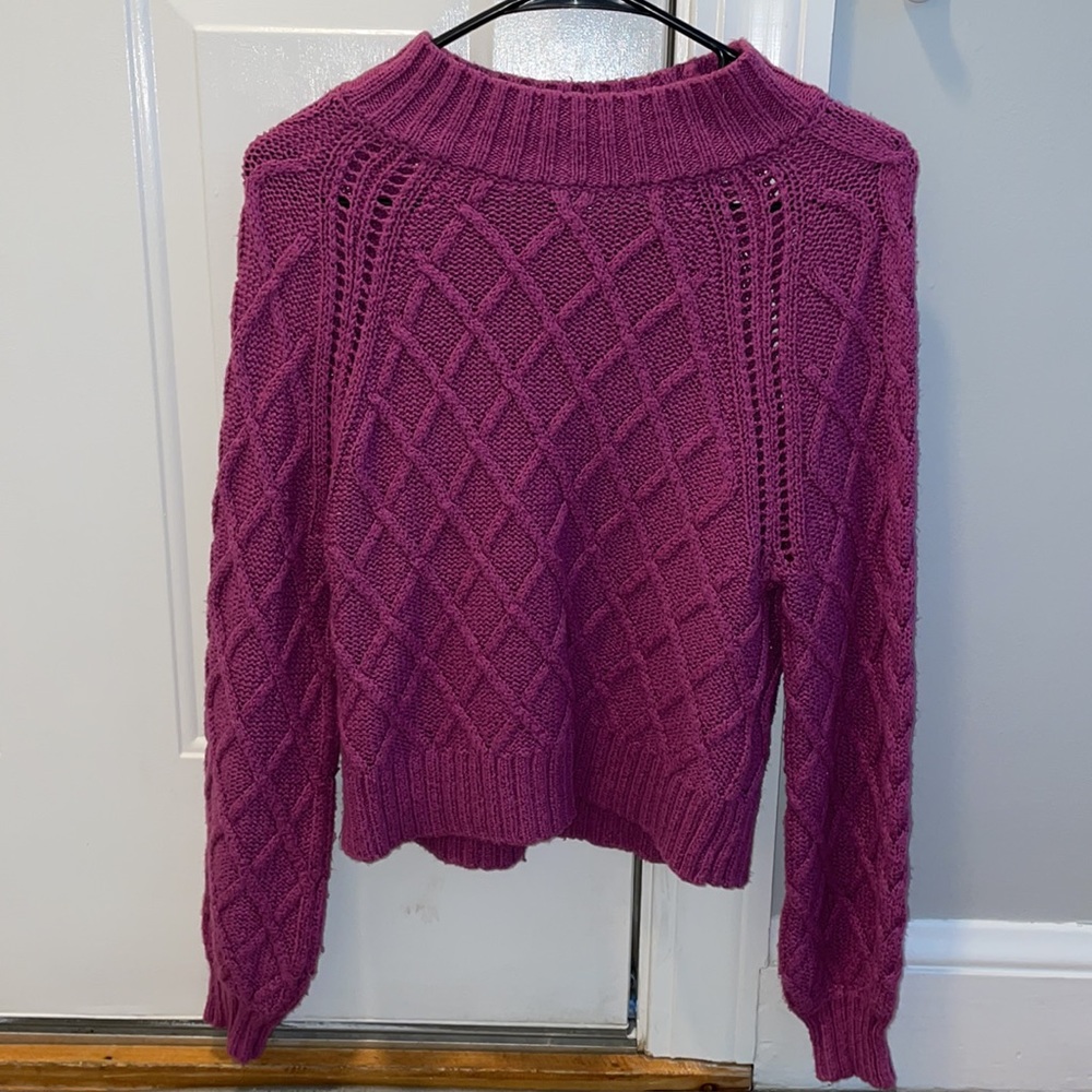 Purple Mock Neck Sweater - Picture 6 of 6
